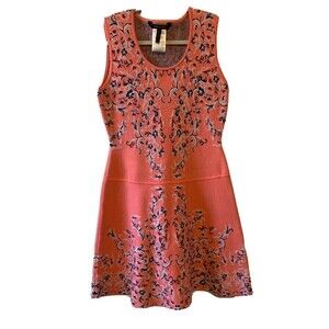 BCBG Max Azria Womens Size Small Multicolor Floral Paisley Knit Skater Dress